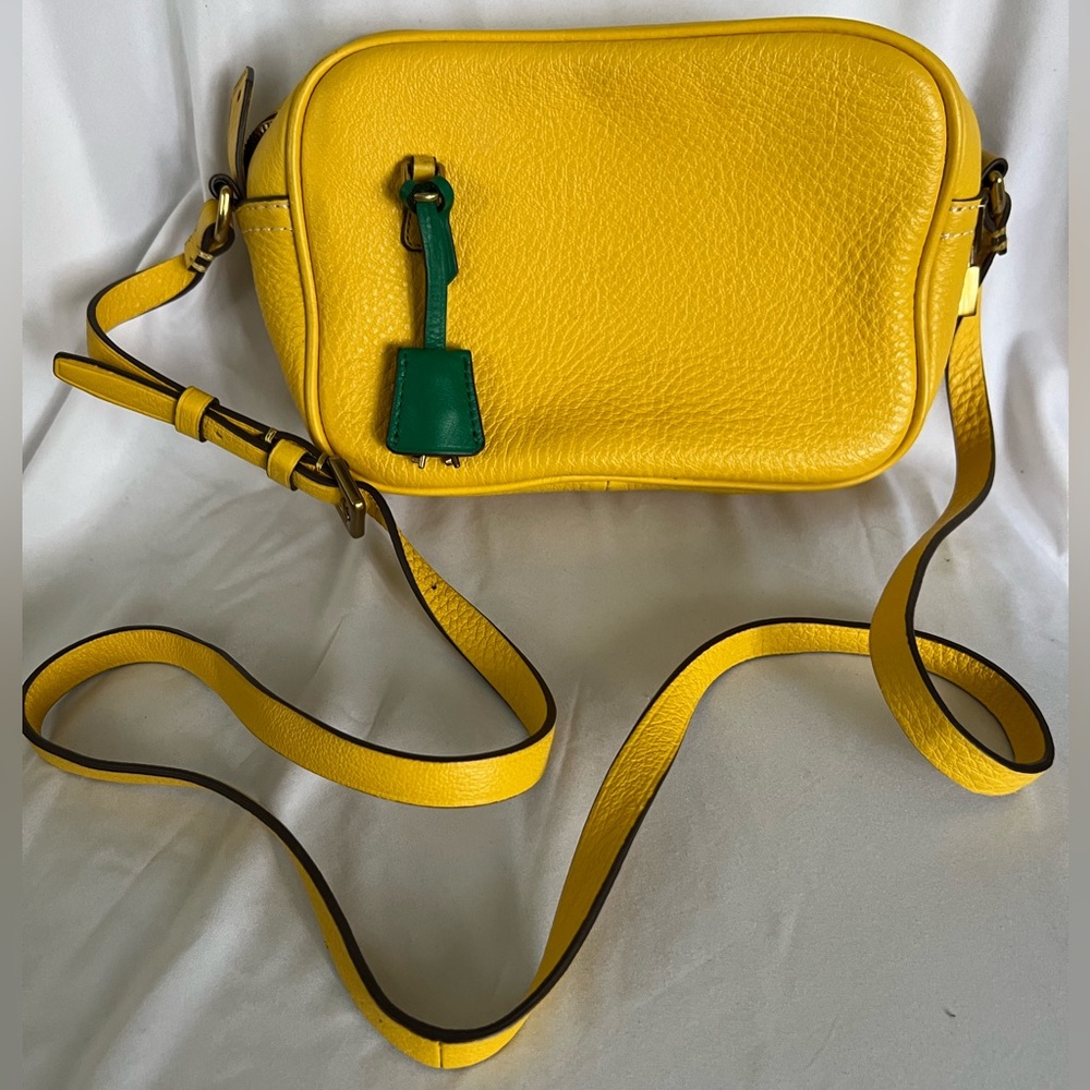 J Crew Genuine Leather Yellow Crossbody Bag